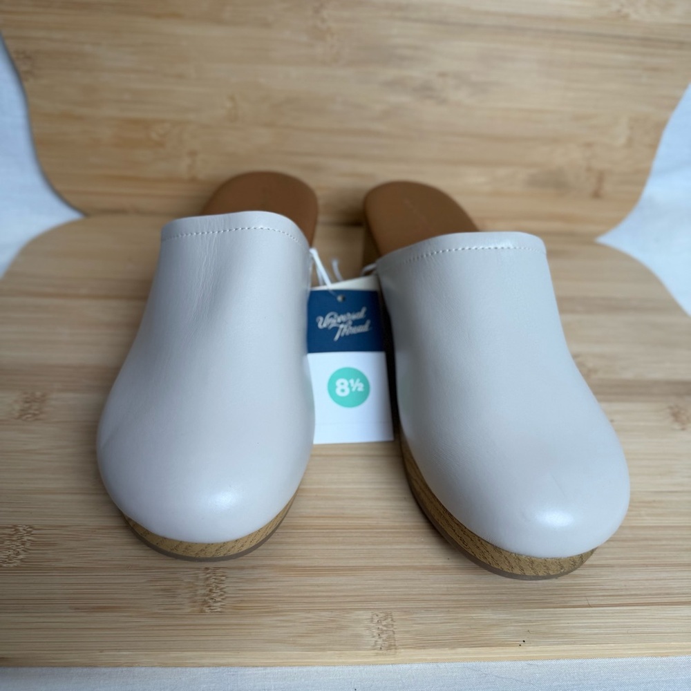Cream Magnolia Wedge Universal Thread Slip-On Mules Size 8.5 - Picture 2 of 10